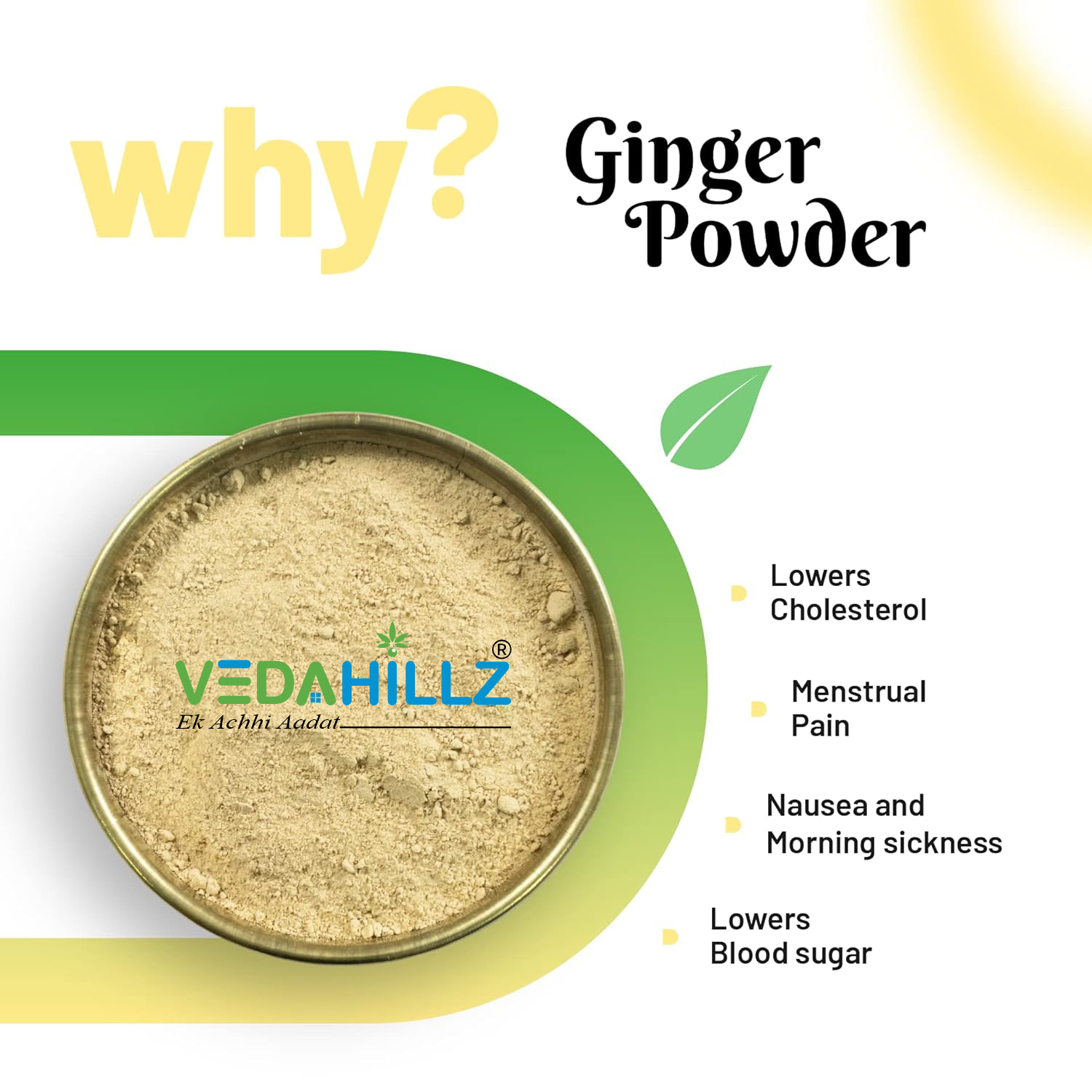 Vedahillz Ginger Powder for Immunity and Digestive Health Made from Premium Ginger